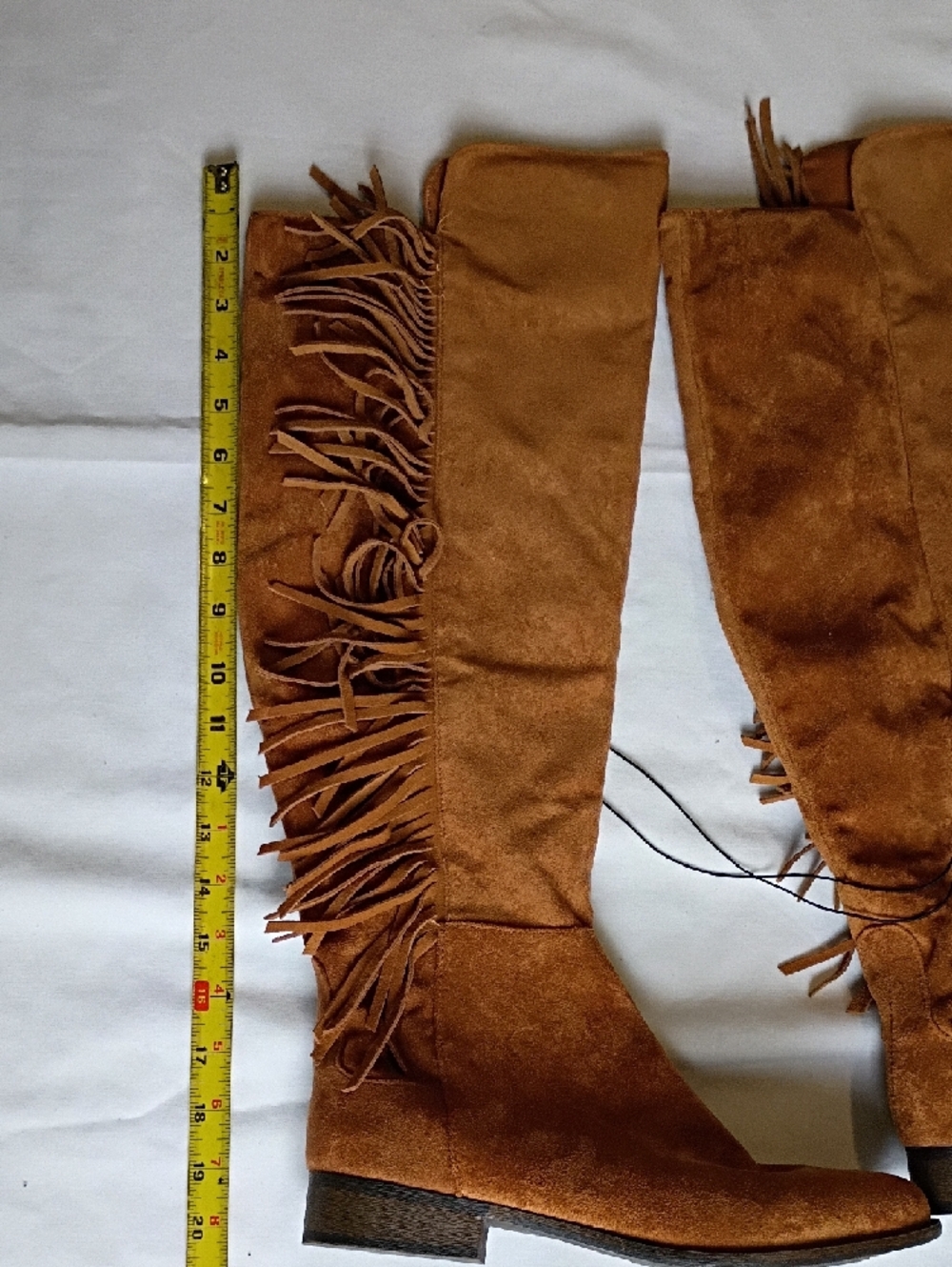 Mossimo Supply Co. Brown Fringe Over-the-Knee Boots Size 9. - Picture 5 of 7